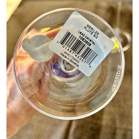 WATERFORD Merilee Toasting Flutes NIB, Never Used! Wedding Engagement Celebrate - Picture 2 of 9